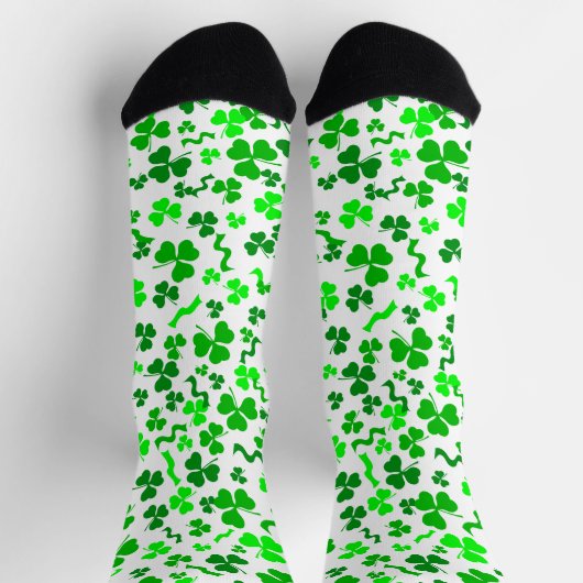St Patrick's Day Green Shamrocks Confetti Sokken (Top)