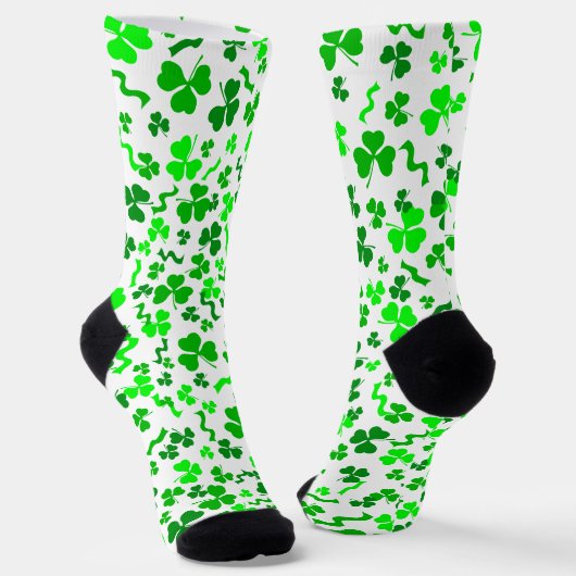 St Patrick's Day Green Shamrocks Confetti Sokken (Gebogen)