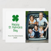 St. Patrick's Day Green Shamrocks familiefoto Feestdagenkaart (Voorkant / Achterkant)