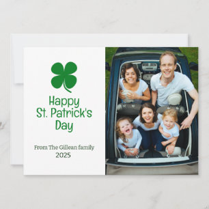 St. Patrick's Day Green Shamrocks familiefoto Feestdagenkaart
