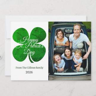 St. patrick's day Green Shamrocks family photo Feestdagenkaart