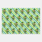 St. Patrick's Day Green Shamrocks Leprechaun Fun 3 Inpakpapier Vel (Voorkant 2)