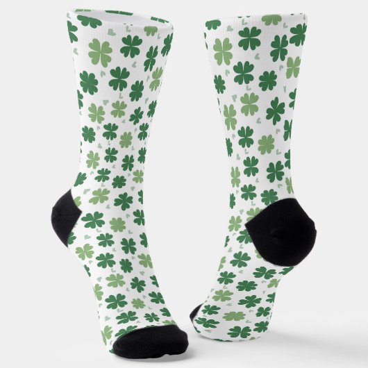 St Patrick's Day Green Shamrocks Sokken (Gebogen)