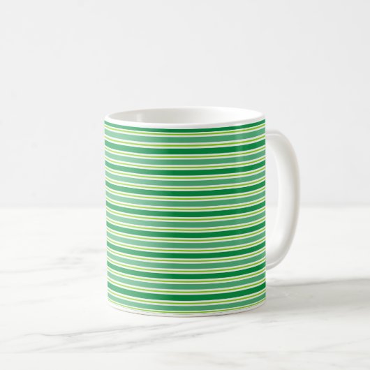 St. Patrick's Day Green Stripes Pattern-54608 Koffiemok (Voorkant rechts)