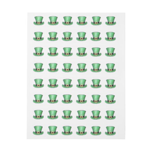 St Patrick's Day Green Top Hat Omwikkelbaar Adreslabel (Vel)