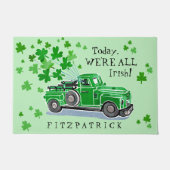 St. Patrick's Day Green Truck Naam toevoegen Deurmat (Voorkant)