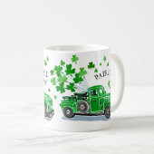 St. Patrick's Day Green  Truck Naam toevoegen Koffiemok (Voorkant rechts)