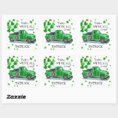 St. Patrick's Day Green  Truck Naam toevoegen Vierkante Sticker (Vel)