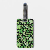 St Patricks Day Green Waterverf Shamrock Pattern Bagagelabel (Achterkant verticaal)
