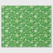 St Patricks Day Green Waterverf Shamrock Pattern Cadeaupapier (Vlak)