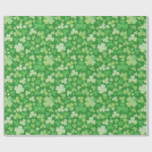 St Patricks Day Green Waterverf Shamrock Pattern Cadeaupapier (Vlak)