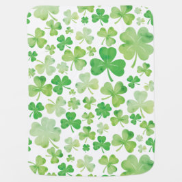 St Patricks Day Green Waterverf Shamrock Pattern Inbakerdoek
