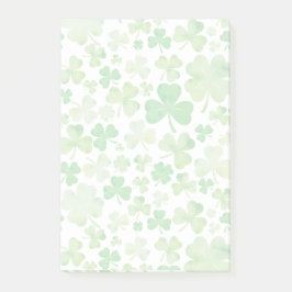 St Patricks Day Green Waterverf Shamrock Pattern Post-it® Notes