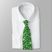 St Patricks Day Green Waterverf Shamrock Pattern Stropdas (Gebonden)