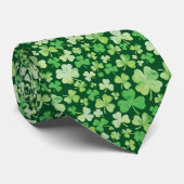 St Patricks Day Green Waterverf Shamrock Pattern Stropdas (Opgerold)