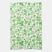 St Patricks Day Green Waterverf Shamrock Pattern Theedoek (Verticaal)