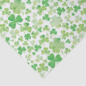 St Patricks Day Green Waterverf Shamrock Pattern Tissuepapier (Detail)