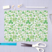 St Patricks Day Green Waterverf Shamrock Pattern Tissuepapier (Craft)