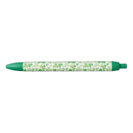 St Patricks Day Green Waterverf Shamrock Pattern Zwarte Inkt Pen