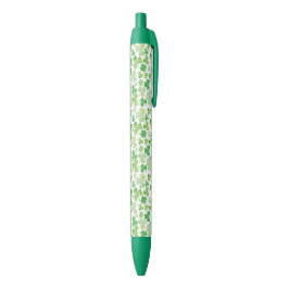 St Patricks Day Green Waterverf Shamrock Pattern Zwarte Inkt Pen