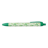 St Patricks Day Green Waterverf Shamrock Pattern Zwarte Inkt Pen (Bovenkant)