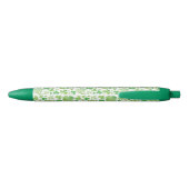 St Patricks Day Green Waterverf Shamrock Pattern Zwarte Inkt Pen (Achterkant)
