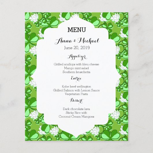 St. Patrick's Day Green Wedding Menu (Voorkant)