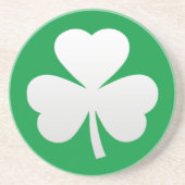 St. Patrick's Day Green White Shamrock Zandsteen Onderzetter (Voorkant)