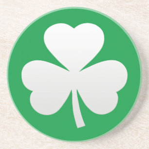 St. Patrick's Day Green White Shamrock Zandsteen Onderzetter
