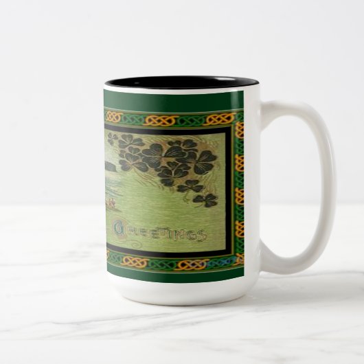 St. Patrick's Day Greetings Celtic Knot Border Mok (Rechts)