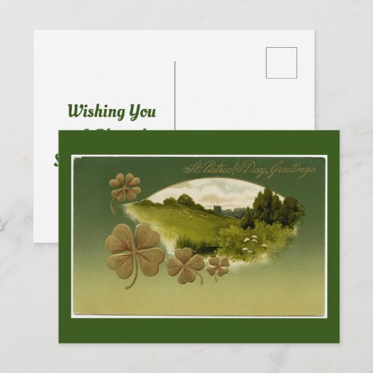 St. Patrick's Day Greetings Holiday Briefkaart (Voorkant / Achterkant)