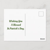 St. Patrick's Day Greetings Holiday Briefkaart (Achterkant)