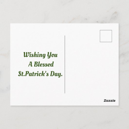St. Patrick's Day Greetings Holiday Briefkaart (Achterkant)