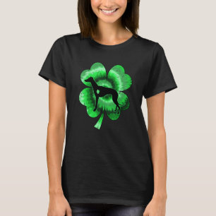 St Patricks Day Greyhound Tie Dye Print Shamrock T-shirt