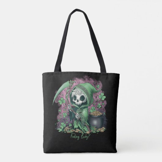 St. Patrick's Day Grim Reaper Tote Bag (Achterkant)