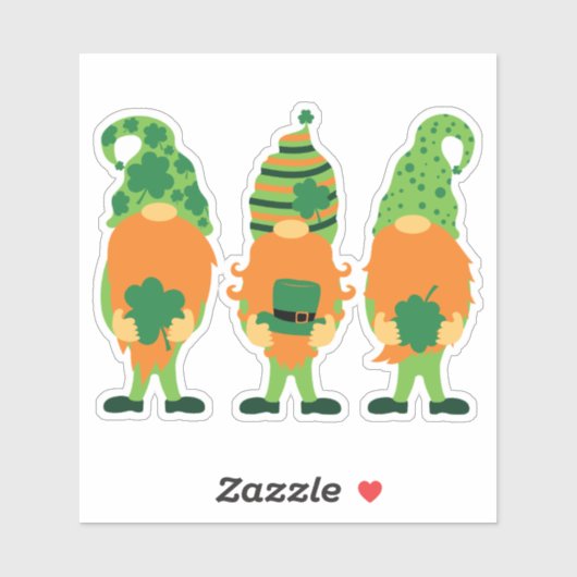 St. Patrick's Day Grnomes-00000 Sticker (Vel)