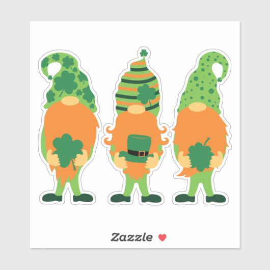 St. Patrick's Day Grnomes-00000 Sticker (Vel)