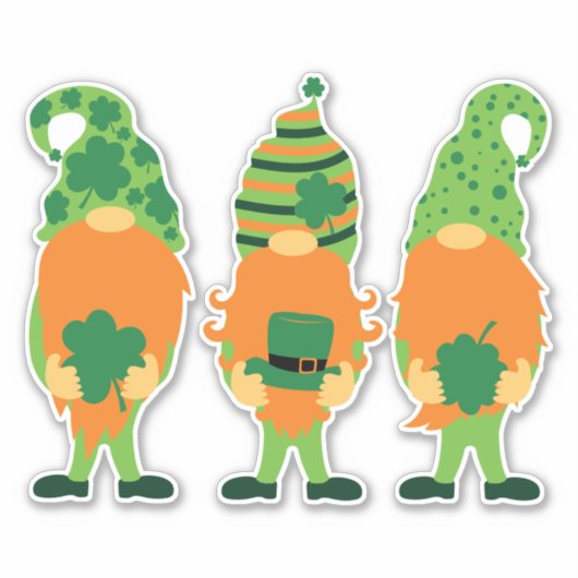St. Patrick's Day Grnomes-00000 Sticker (Voorkant)
