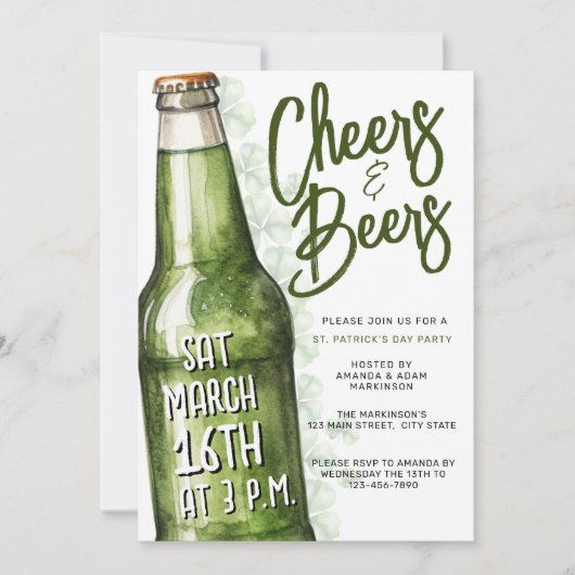 St. Patrick's Day - Groen bierfeest Kaart (Voorkant)