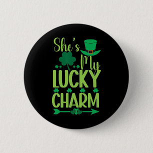 St. Patricks Day Groen Iers Zij Is Mijn Geluksbren Ronde Button 5,7 Cm