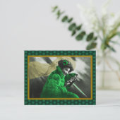  St Patrick's Day Groen Meisje in de auto Feestdagenkaart (Staand voorkant)