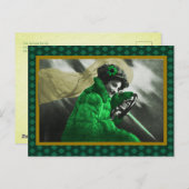  St Patrick's Day Groen Meisje in de auto Feestdagenkaart (Voorkant / Achterkant)