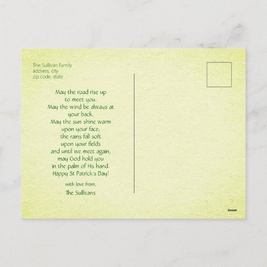  St Patrick's Day Groen Meisje in de auto Feestdagenkaart (Achterkant)