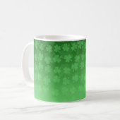 St. Patrick's Day groen shamrocks ombre patroon Koffiemok (Voorkant links)
