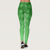 St. Patrick's Day groen shamrocks ombre patroon Leggings (Achterkant)