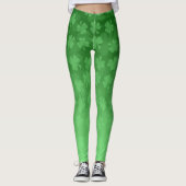 St. Patrick's Day groen shamrocks ombre patroon Leggings (Voorkant)