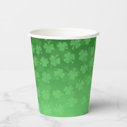 St. Patrick's Day groen shamrocks ombre patroon Papieren Bekers (Achterkant)
