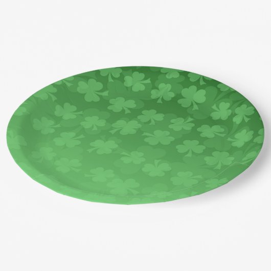 St. Patrick's Day groen shamrocks ombre patroon Papieren Bordje (Gekanteld)