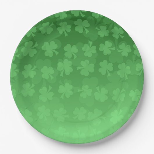 St. Patrick's Day groen shamrocks ombre patroon Papieren Bordje (Voorkant)