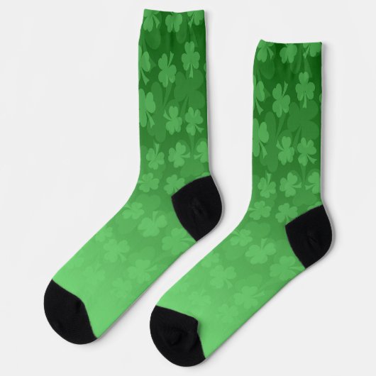 St. Patrick's Day groen shamrocks ombre patroon Sokken (Links)